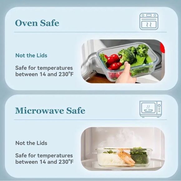 Eight Blue Glass Food Storage Nestable Container Set. Includes eight tops. - Picture 7 of 9